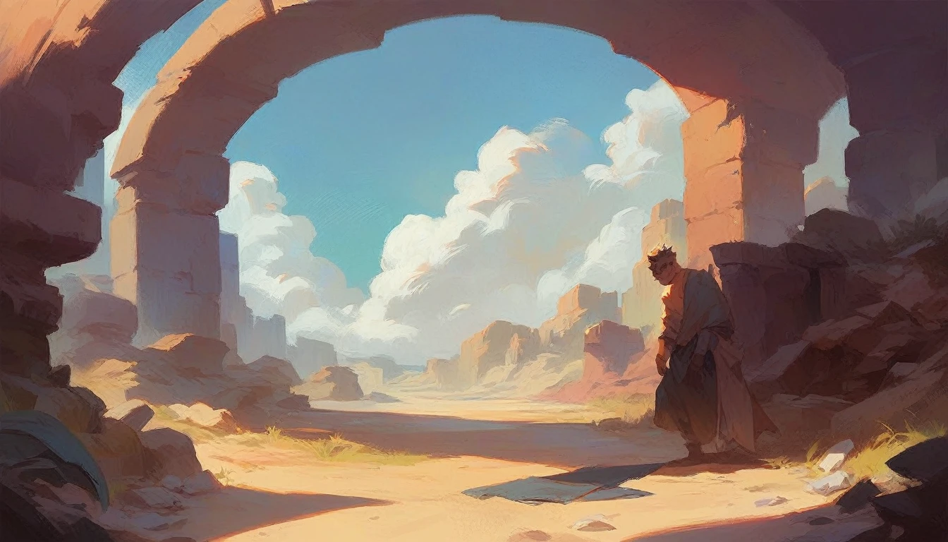desert road with cacti