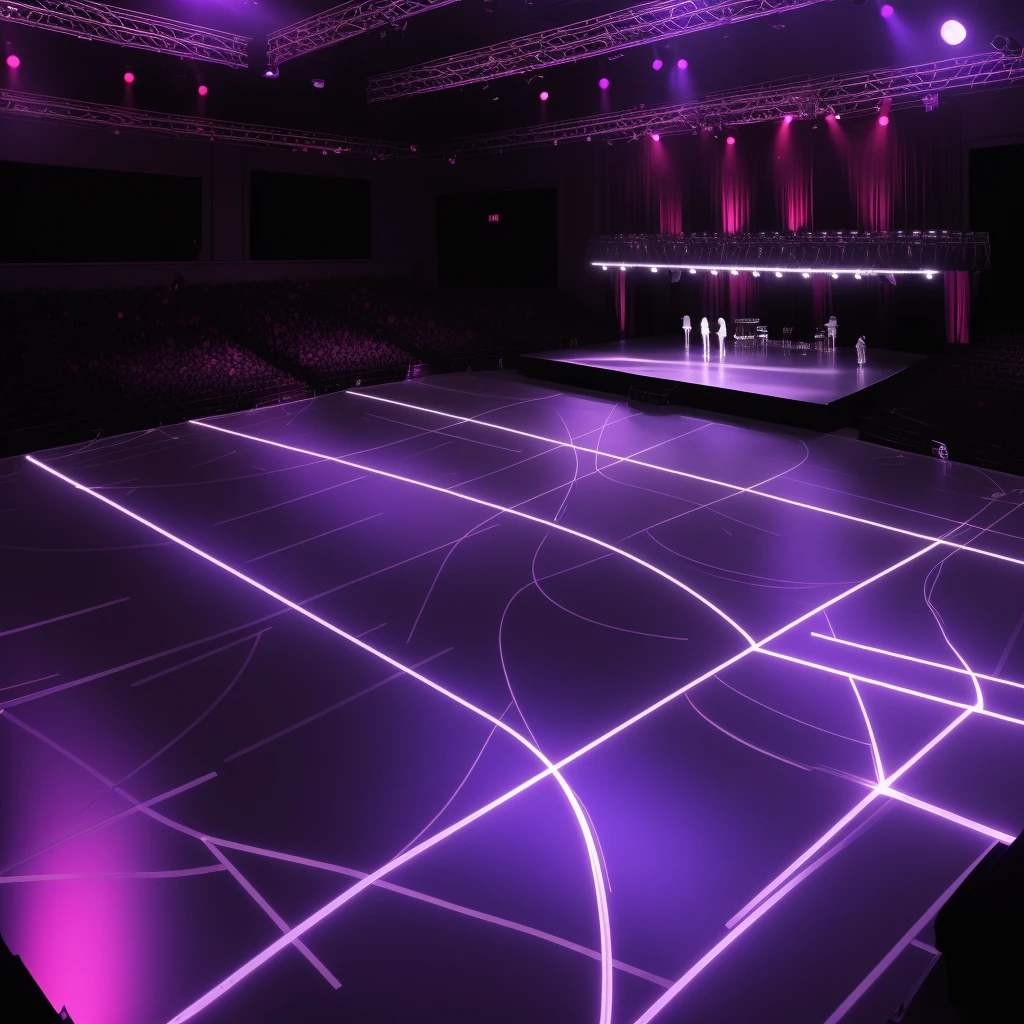 Stage Design，Silver and pink，Dance Hall，Large Disco，High-end atmosphere，Technology，International fashion style，Advanced light perception，Clear lines，High-definition realism，high resolution，Panorama