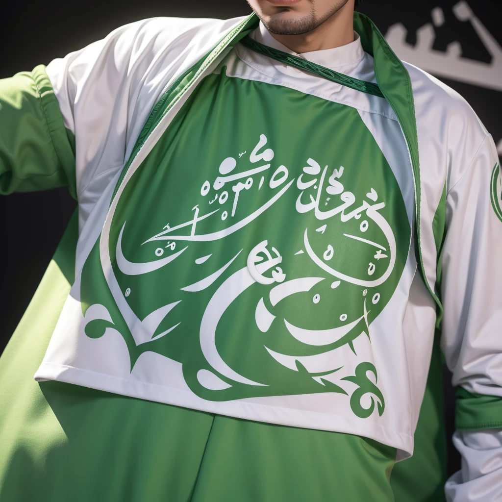 Arabic team logo light green color with white symbol 