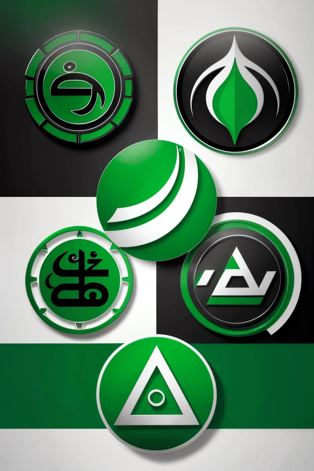 Arabic team logo light green color with white symbol