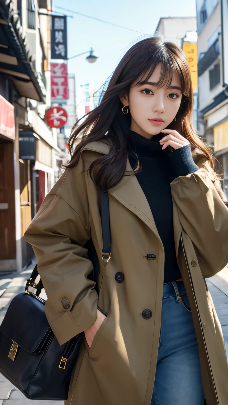(最高qualityのディテール)、Realistic、8K Ultra HD、High resolution、(One Girl:1.2),(Fatal Beauty,Attractive beauty) ,(A supple and powerful physique),(Sensual charm),(Mysterious charm:1.1),(Captivating silhouette),The 超detailedな、高qualityのテクスチャ、Intricate details、detailed、非常にdetailedなCG、高qualityの影、detailed 美しく繊細な顔、detailed 美しく繊細な目、Written boundary depth、Ray Tracing、20th Generation、Cute K-Pop Girls、(The Face of Ulzan in Korea)、Thin face、(Urzan-6500-v1.1:0.6)、PurerosFace_v1、Glowing Eyes、Perfect body、 Viewer Display、(最高qualityのディテール:1.2)、Realistic、8K Ultra HD、High resolution、Woman close up, realistic girl rendering, 8k artistic german bokeh, Enchanting girl, Real Girls, Gurwitz, Gurwitz-style artwork, Girl Roleplay, Realistic 3D style, cgstation Popular Topics,, 8K Portrait Rendering,(truth,truth:1.4),(Sparkling eyes girl:1.2)、The 超detailedな、高qualityのテクスチャ、Intricate details、detailed、非常にdetailedなCG、高qualityの影、detailed 美しく繊細な顔、detailed 美しく繊細な目、Written boundary depth、Ray Tracing、20th Generation、Cute K-Pop Girls、(The Face of Ulzan in Korea)、Thin face、(Urzan-6500-v1.1:0.6)、cheek、Glossy Lips、、High resolution, Best image quality, 最高quality, Realistic, 超detailedな, Photo Real, 4K 8K Ultra HD Full Color RAW Photos, Fujifilm(Medium format), Hasselblad, Carl Zeiss, Incredible dynamic range photography(utility_art:Smooth-768:1.1),High resolution, High pixel count, 明確なdetailed, Clear images, Natural color reproduction, Noise Reduction, High fidelity, quality, Software Improvements, Upscaling, Optimized Algorithms, Professional-level retouching,
1. Oversized coat:
The coat is、Choose an oversized design that covers from shoulders to knees.。Color is classic navy or black、or warm khaki or beige, wait.、Choose colors that match the season。
2. Knitted sweater or turtleneck:
To protect yourself from the cold、Knitted sweater or turtleneckを選択してください。Match the texture and color of the knit to the coat.。
3. Wide leg pants:
For pants, Choose a wide-leg design、Combines ease of movement and style。Denim in dark tones or black trousers will look good.。
4. Knee-high boots:
What is included in an oversized coat、足首からふくらはぎまでカバーするKnee-high bootsとの組み合わせ。Boots are black or dark brown and chic.、Gives a stylish impression。
5. accessories:
シンプルなゴールドまたはシルバーのaccessoriesを選択してください、Add elegance to your outfit。for example、Long necklaces and large earrings are recommended.。
6. Handbags:
Handbags、Choose a color that matches the tone of your outfit.。Shoulder bags and tote bags are convenient and stylish。
7. Compensateと髪型:
Compensate, Choose natural colors that flatter your skin。Wavy Hair、By creating loose curls、Appeal to softness。