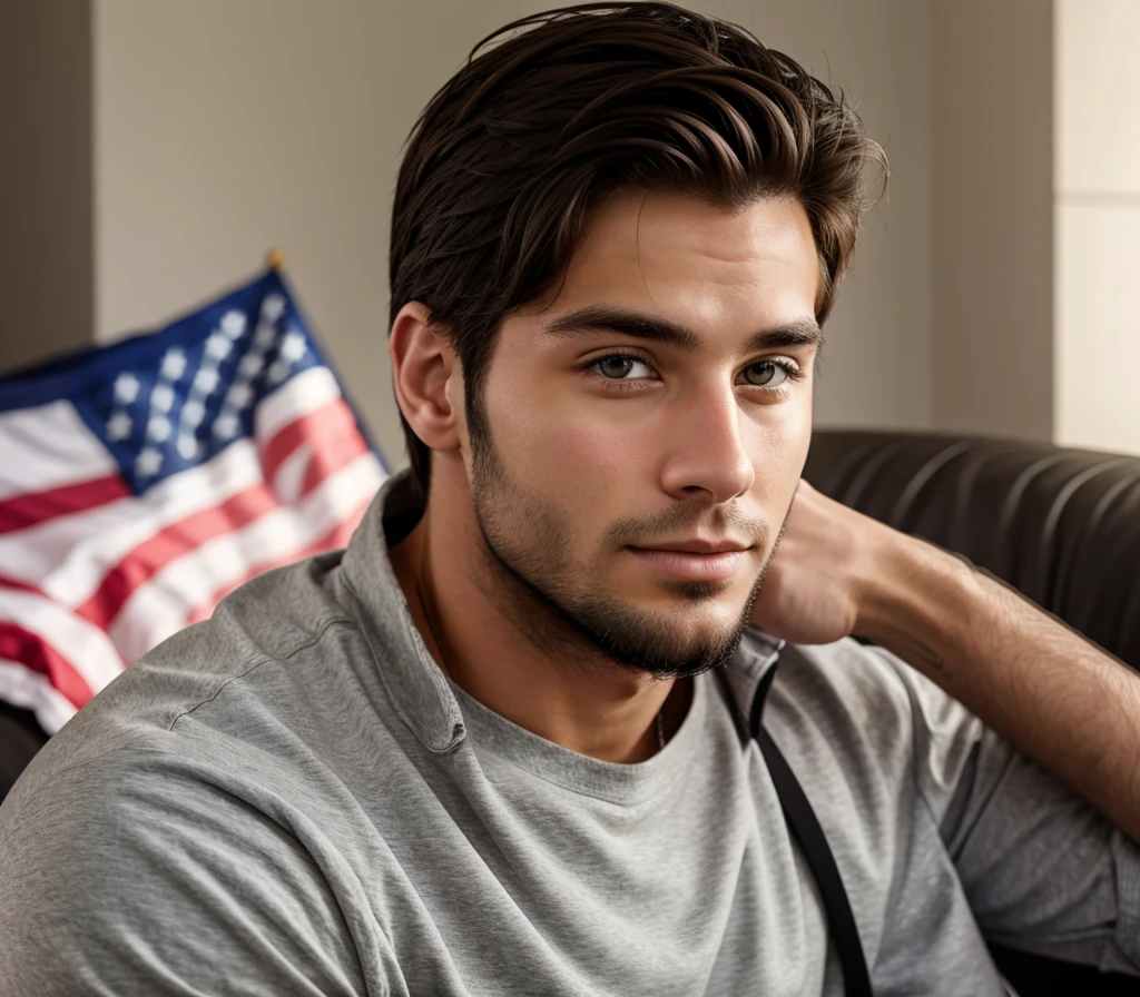 Realistic 27 years old man from USA