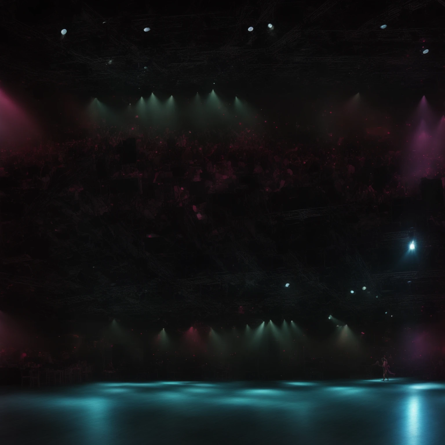 Stage Design，Silver and pink，Dance Hall，Large Disco，High-end atmosphere，Technology，International fashion style，Advanced light perception，Clear lines，High-definition realism，high resolution，Panorama