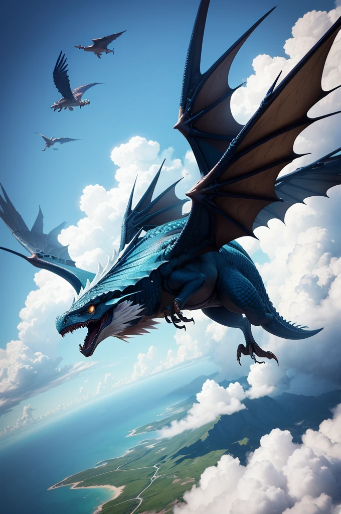 flying wyvern in the sky