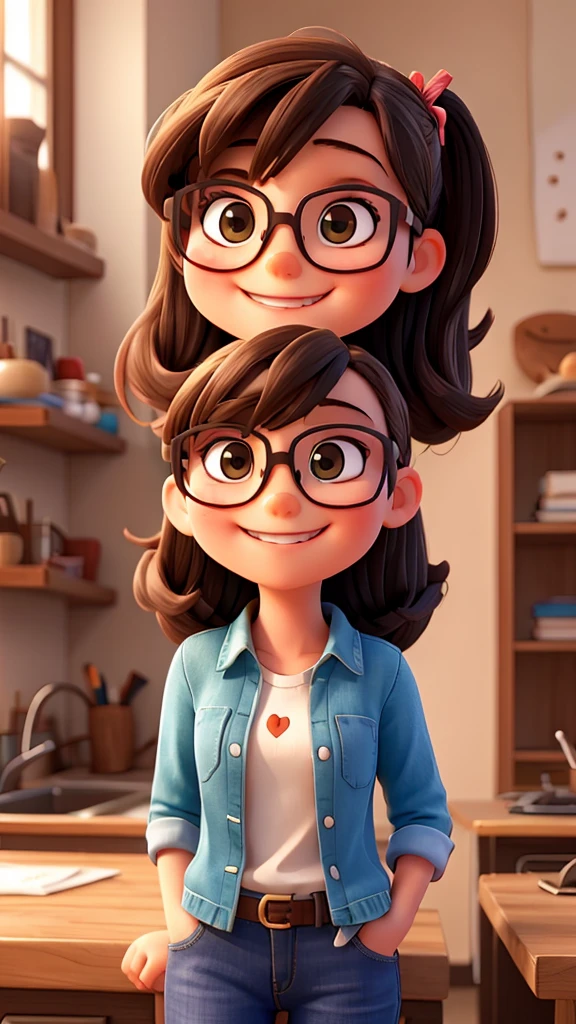 happy girl wearing glasses