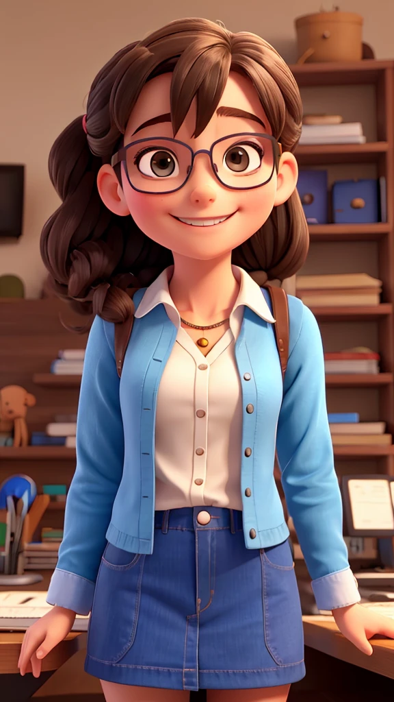 happy girl wearing glasses