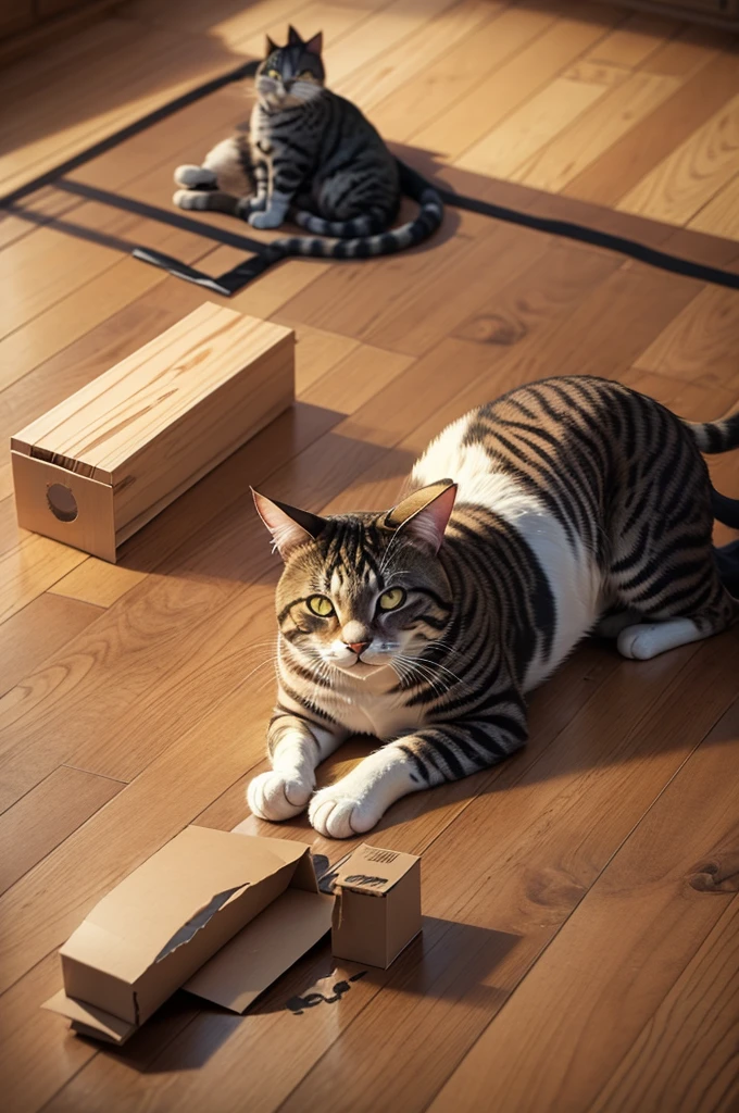 Leftovers on the floor of a cat