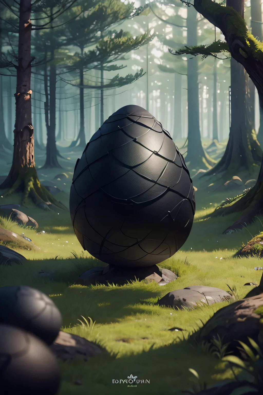 dragon black egg in the forest