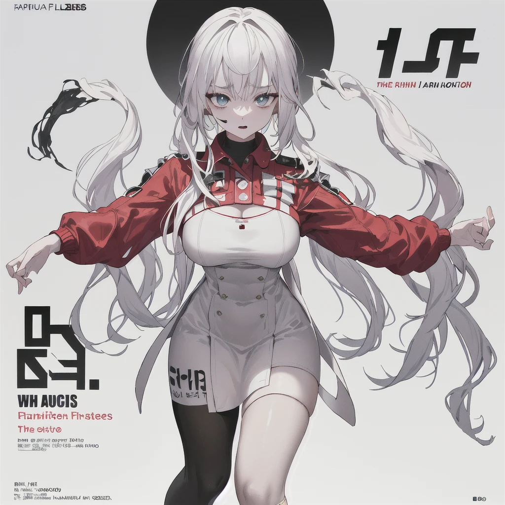 ((((dramatic))), (((Grainy))), (((intense))) film poster featuring a young platinum white hair woman as the central character. She stands have confidencely in the center of the poster, wearing a stylish and edgy Harajuku-inspired hip hop Costume, with a determined Performance on her face. The background is aesthetic atmospheric dark and Grainy, With danger and tension. The article is bold and to attract attention, with a Catchy tagline that adds to the overall feeling of drama and excitement. The color palette is mainly dark with splashes of Vibrant neon colors, giving the poster a dynamic and visually impressive appearance,tachi-e
(magazine:1.3), (cover-style:1.3), fashionable, woman, Vibrant, Costume, Sexy seductive poses, front, colorful, dynamic, background, element, have confidence, Performance, Holding, statement, accessories, Majestic, Coiled, The surrounding area, touch, scene, article, cover, bold, to attract attention, title, stylish, font, Catchy, Heading, big, impressive, Modern, trend, concentrated, fashion、Red hair