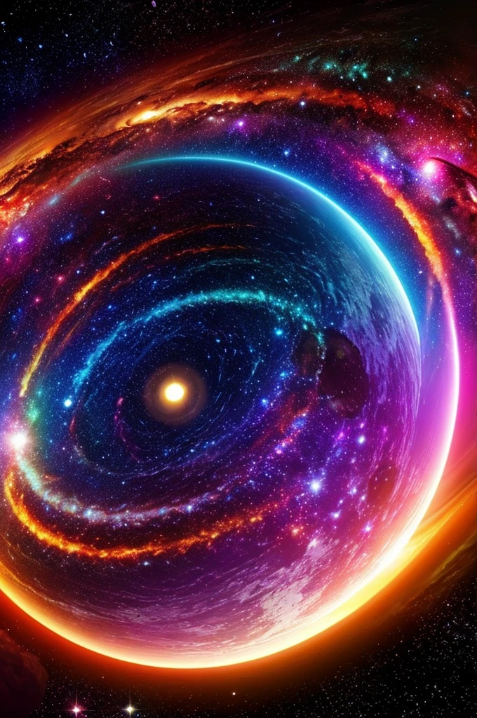  exotic planets, galaxies and planets with rings, space, coloful