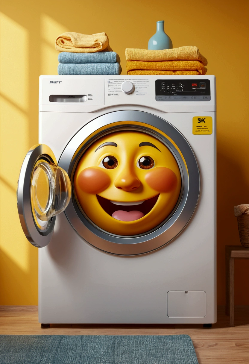 (design of character），Sun with enthusiasm and joy while standing in front of a washing machine, anthropomorphic sun, Mattresses are sun, smiling, big shiny eyes, Fantastic，Eccentric，similar to a fairy tale, super detailing, pixel style, vibrant with colors, soft natural light, solid color backdrop, 5-octane rendering, a gorgeous, Ultra Wide Angle, 8k, high realism, 8k