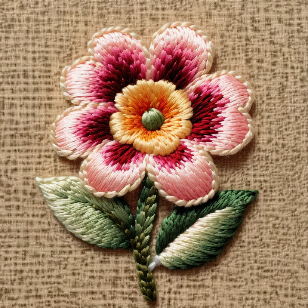 a photo of Needlepoint - 8k, very simple, flower