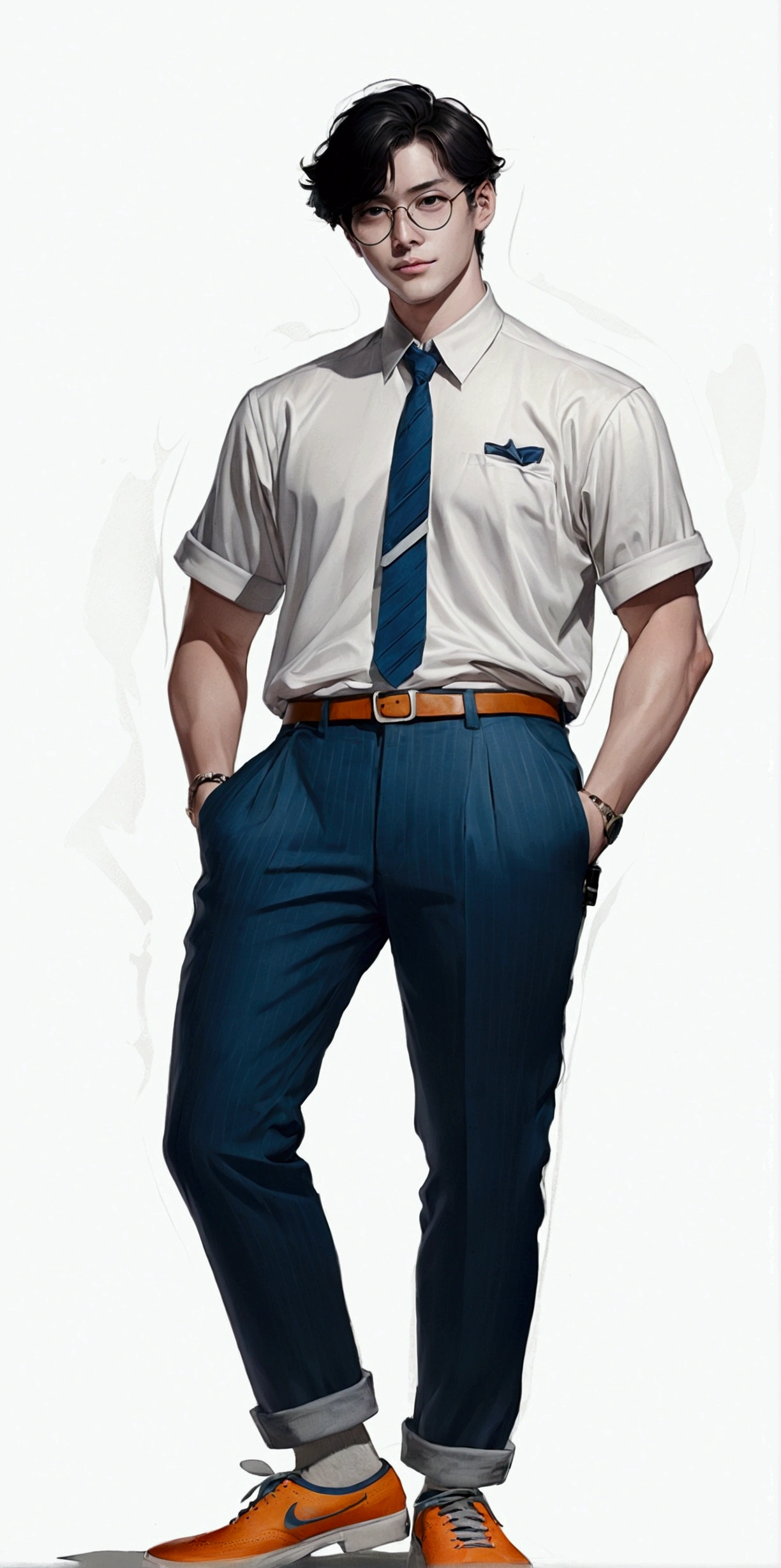 full body illustration, Handsome,