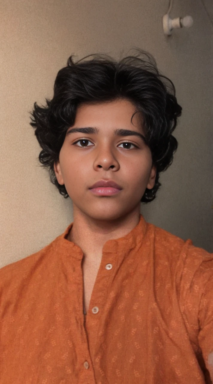 Make small boy kid having same hair , eyes and lips and eyebrows and make kid face round and cute