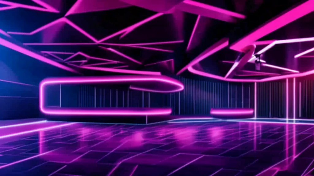 Illustration of a large bar with lots of pink lights, Dance Stage，大型Nightclub dancing inspired, ibiza Nightclub dancing inspired, cyberpunk Nightclub, sci-fi Nightclub, Nightclub, Nightclubs and neons, Nightclub, Futuristic Background, futuristic casino, 3D Rendering, neon accent lighting, Various lighting atmospheres, Magenta lighting. fantasy, Futuristic decoration, cyberpunk strip clubs