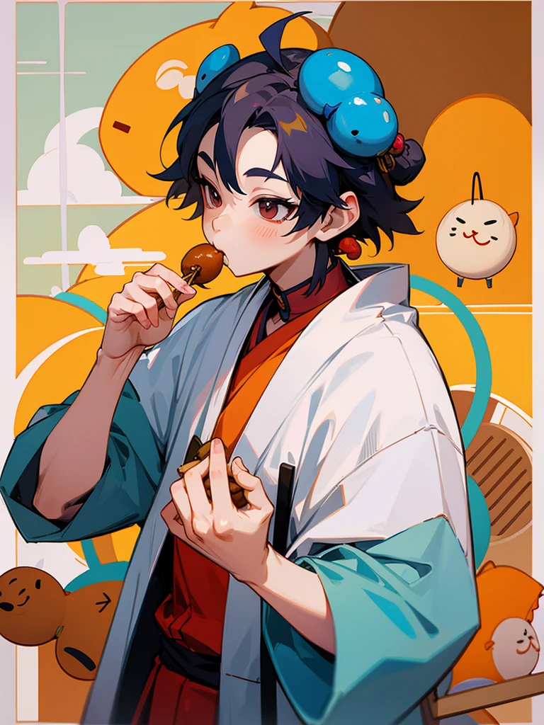 Indra Otsutsuki eating a fishball.