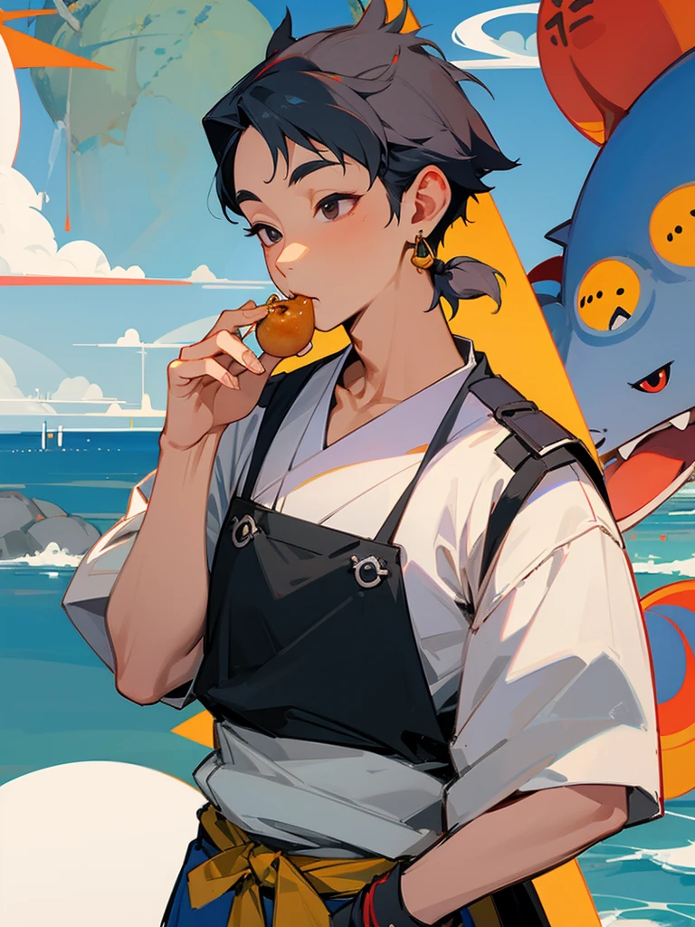 Indra Otsutsuki eating a fishball.