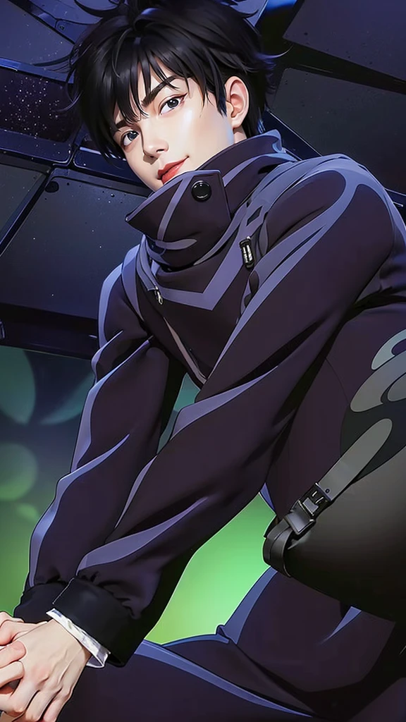 masculine male, masterpiece, ((perfect eyes)) best quality, (semirealism:1.9), beautiful lighting, (extremely detailed CG unity 4k fhd wallpaper), High Detail, Sharp focus, dramatic outdoors, 1 boy ,19 years old, white hair, light purpel eyes, smile.