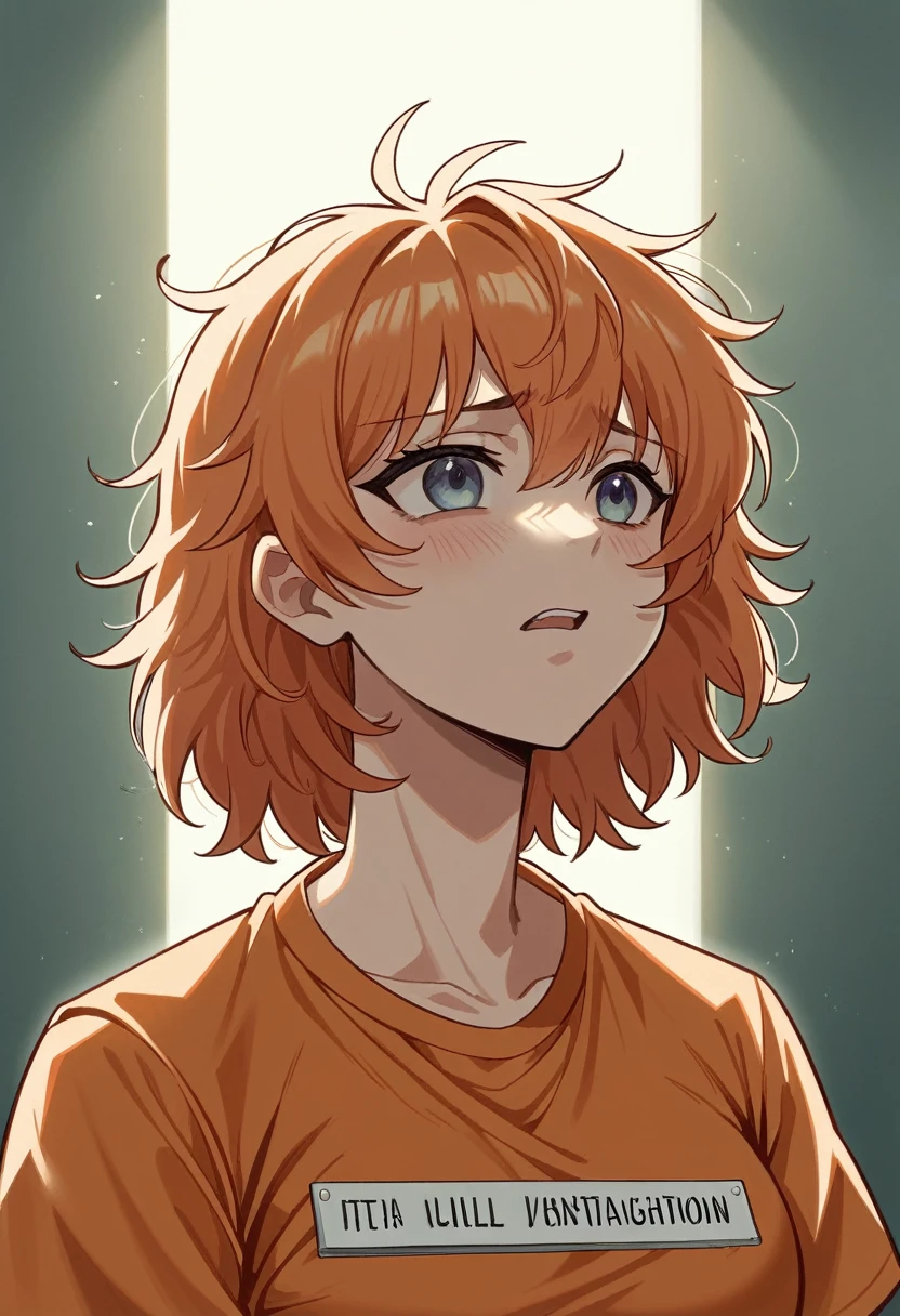 ((真实感)), extremely high qualiy RAW photograph, detailed back ground, intricate, Messy hair, Exquisite details and textures, highy detailed, Photo of (Allison Mack) in a prison cell, (wearing orange prison clothes:1.3), Looking away from the camera, ultra detailed photography, warm lighting, art station, 4K, sharp focus, high resolution, skin detailed, detailedeyes, 8k hd, dslr, low and strong lighting, high qualiy, film grain, Fujifilm XT3, Grieving:1.3