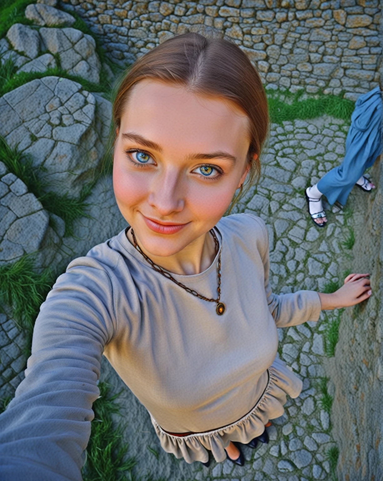 [[full-length view: young attractive girl ((style  Albrecht_Durer))]/[background: (amazing Renaissance landscape based on 
Pieter Brueghel the Elder) (masterpiece)], oil painting, extreme detail, intricate, unusual, ((best quality))]
