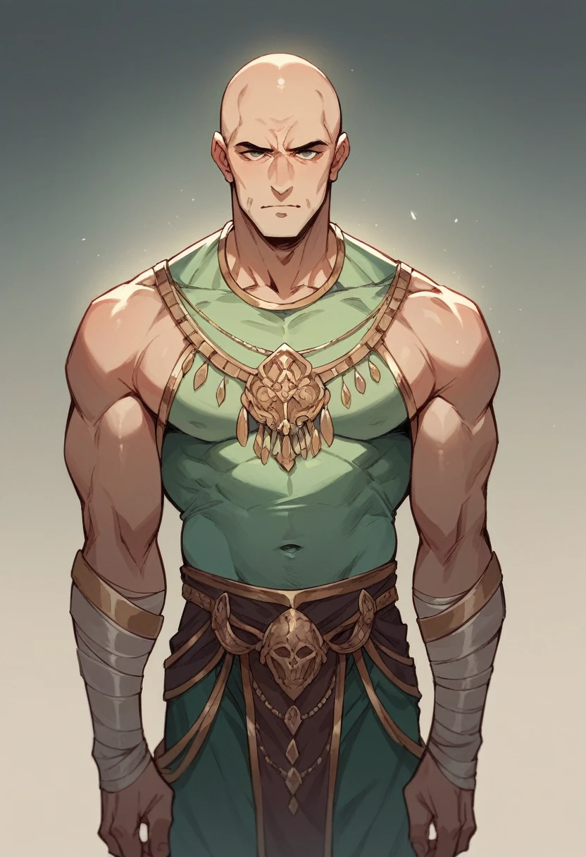 bald man character with fortinite clothes , fortinite scenario