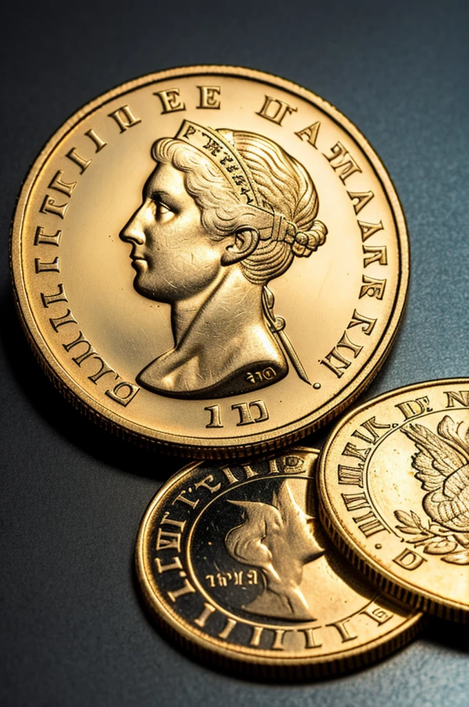Generate an image where a coin is in 3D