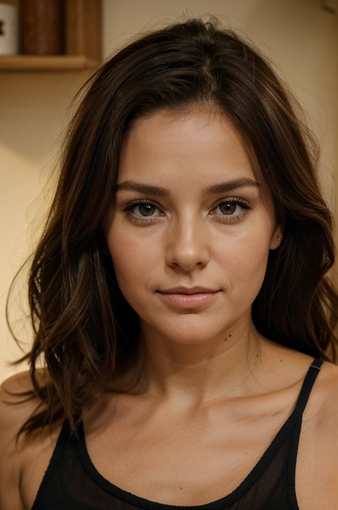30 year old girl with cheveux bruns and yeux marrons, heureux, expression joyeuse, bouche fermée, Beau lips, nez trés fin, Détails complexes, faible profondeur de champ, très détaillé, budget élevé, Magnifique, chef-d'œuvre, primé, Professionnel, très détaillé, texture de peau détaillée, (Rougir: 0.5), (chair de poule: 0.5). (the most Beau woman in the world) (cheveux bruns) (cheveux courts et bouclés, les cheveux sauvages, coupe élégante) visage mince, nez trés fin, Beau, very Beau, parfait face, mince body (mince), (cheveux bruns) (yeux marrons ) (peau blanche) beau corps, face ouest, yeux prédateurs, Lèvres roses, cuisses épaisses. Tout le corps, beauté occidentale, ((meilleure qualité)), ((Ultra résolution)), ((photoréaliste: 1.4)), (Détails complexes), Se maquiller: 1.5 , visage clair, détails du visage. vue debout Photoréaliste, netteté, photo brute, photo amateur., debout, en chaussure a talons noir, Pas de culotte, Pull surdimensionné, pores de peau détaillés & texture du visage, pores, (Chair de poule:0.7), pose dynamique, regarder le spectateur, Mise au point du visage, prise avec une caméra mobile, grain de film