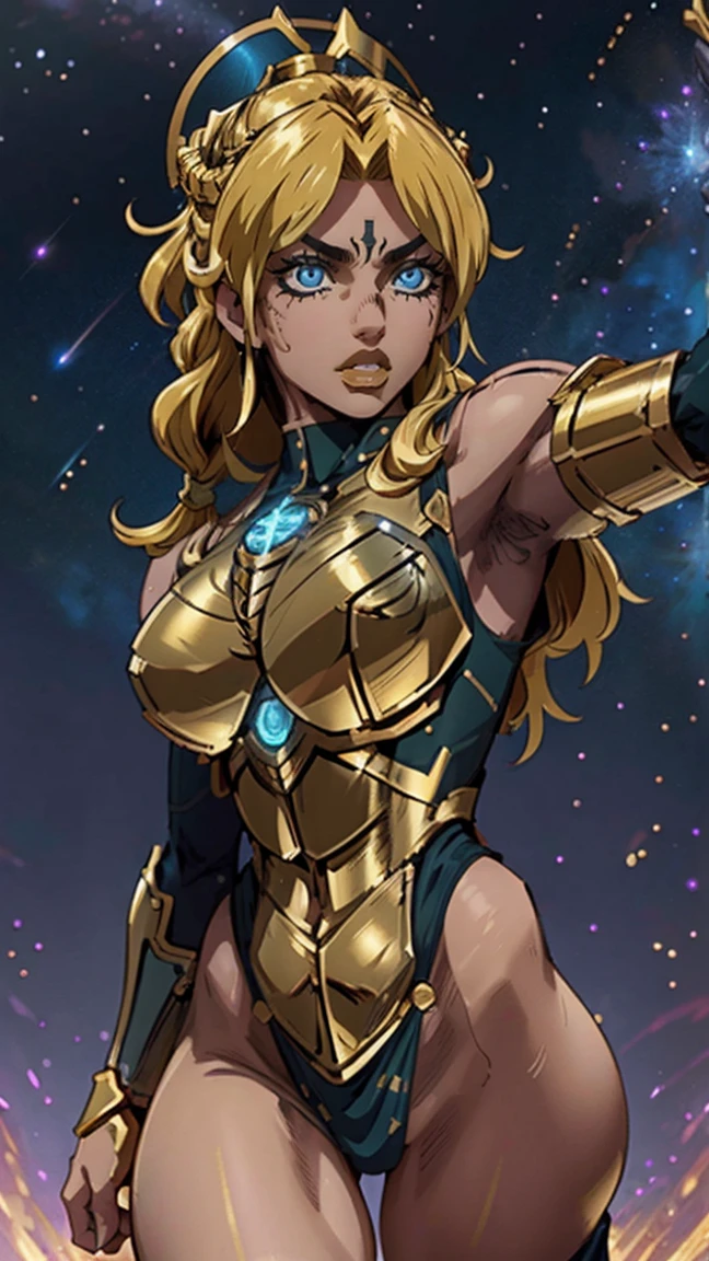 Saint Seiya,gold armor,movie light,realist,highly detailed,bright, universe, Nebula, detailed, Híper realist, clean background trends, bright background, high in details,8k --niji 5 --expressive style --s 400