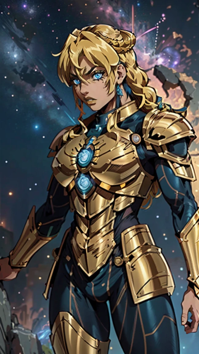 Saint Seiya,gold armor,movie light,realist,highly detailed,bright, universe, Nebula, detailed, Híper realist, clean background trends, bright background, high in details,8k --niji 5 --expressive style --s 400