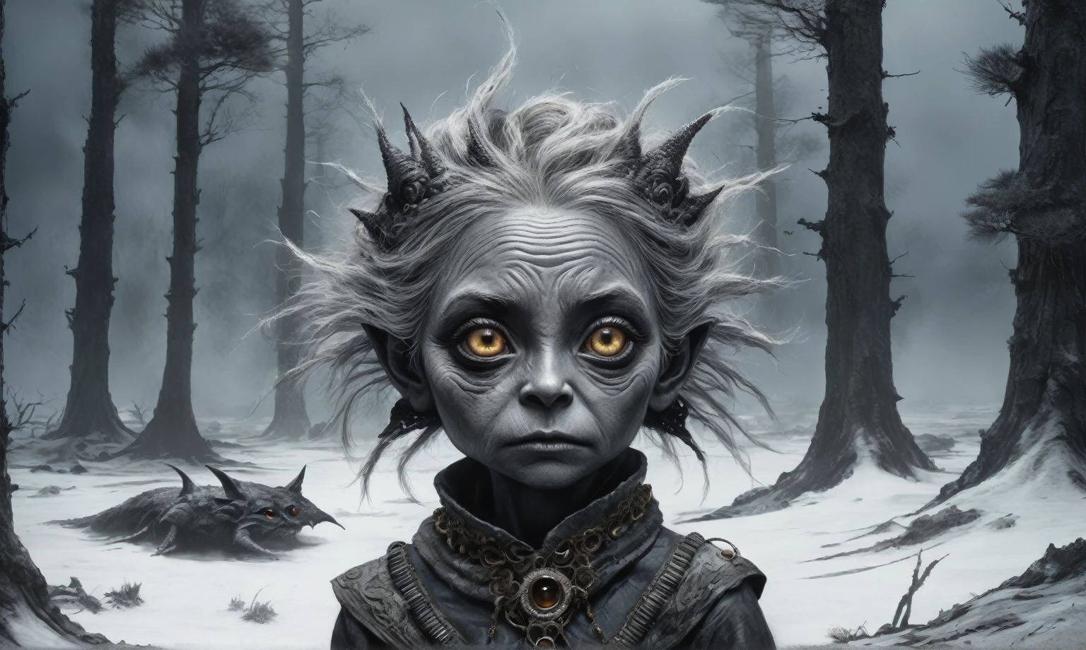 graphite old witch a shapeshifter, reptillian, scaleborn,ashes after the battle,battlefield,winter,intricate landscape,a shapeshifter, reptillian, scaleborn,slate grey atmosphere,glare eyes,film grain,dramatic light,woods,luminous eyes,extremely detailed,  landscape,masterpiece,intricate details,faded,eyes extremely detailed, high detailed eyes,16k resolution,RAW, Nikon Z9,full-body-shot,Vview from height,full body length shot,vampire,native african,lovely face,jealous,another world,ring of truth,French Braid with a Twist,4k resolution,RAW, Nikon Z9,by jimmy chin,view from height,babygirl 10 yo,pretty face,eyebrow up,full body shot,ominous landscape,glate gray atmosphere,by art Simon Stalenhag,Nicola Samori,(((Wangechi Mutu))),prime colors,Lisa Frank,urban,extremely detailed, [night],masterpiece,intricate details,fade,brazilia,niobium lather, Ecuador