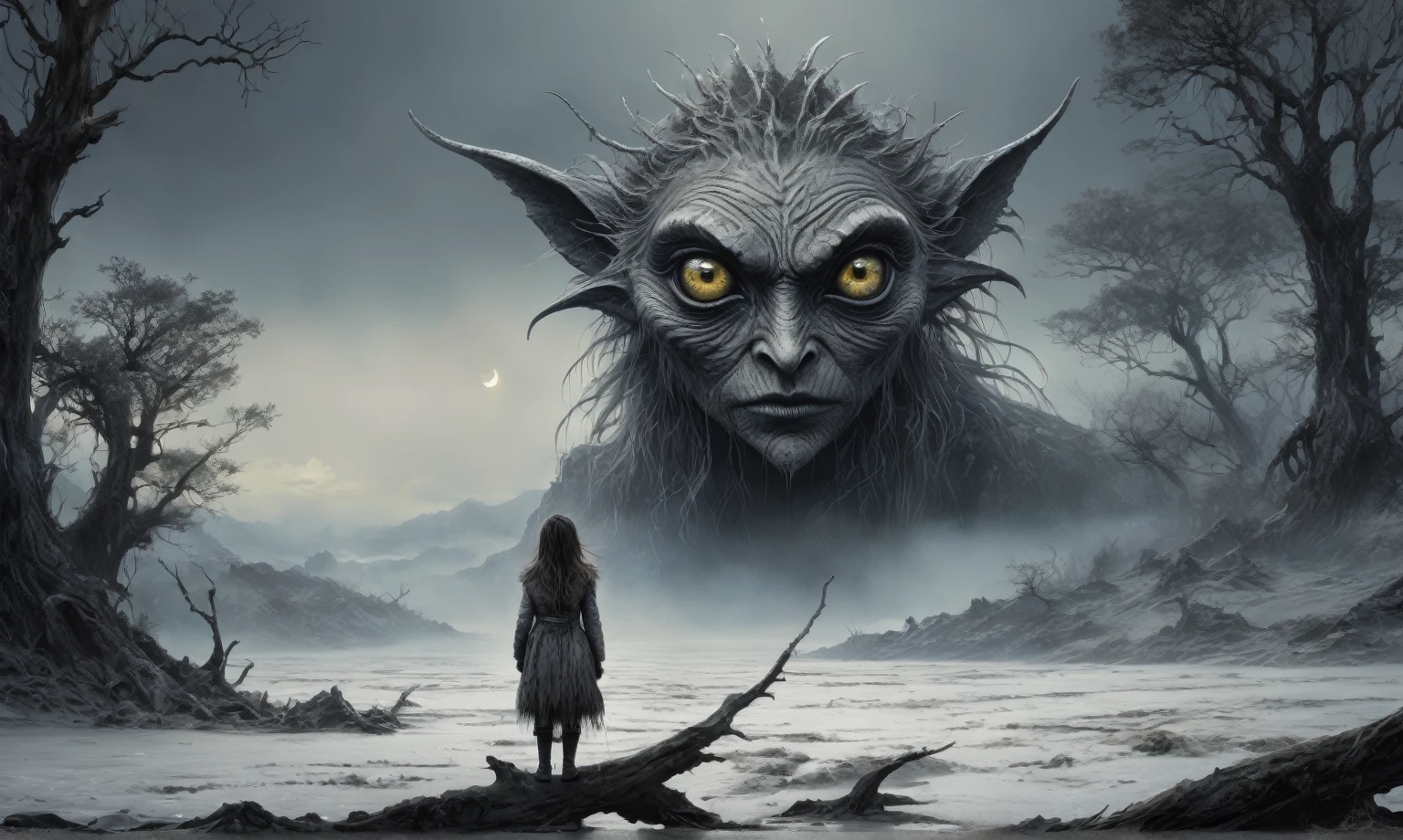 graphite old witch a shapeshifter, reptillian, scaleborn,ashes after the battle,battlefield,winter,intricate landscape,a shapeshifter, reptillian, scaleborn,slate grey atmosphere,glare eyes,film grain,dramatic light,woods,luminous eyes,extremely detailed,  landscape,masterpiece,intricate details,faded,eyes extremely detailed, high detailed eyes,16k resolution,RAW, Nikon Z9,full-body-shot,Vview from height,full body length shot,vampire,native african,lovely face,jealous,another world,ring of truth,French Braid with a Twist,4k resolution,RAW, Nikon Z9,by jimmy chin,view from height,babygirl 10 yo,pretty face,eyebrow up,full body shot,ominous landscape,glate gray atmosphere,by art Simon Stalenhag,Nicola Samori,(((Wangechi Mutu))),prime colors,Lisa Frank,urban,extremely detailed, [night],masterpiece,intricate details,fade,brazilian carnival,niobium lather,Galapagos Islands of Ecuador