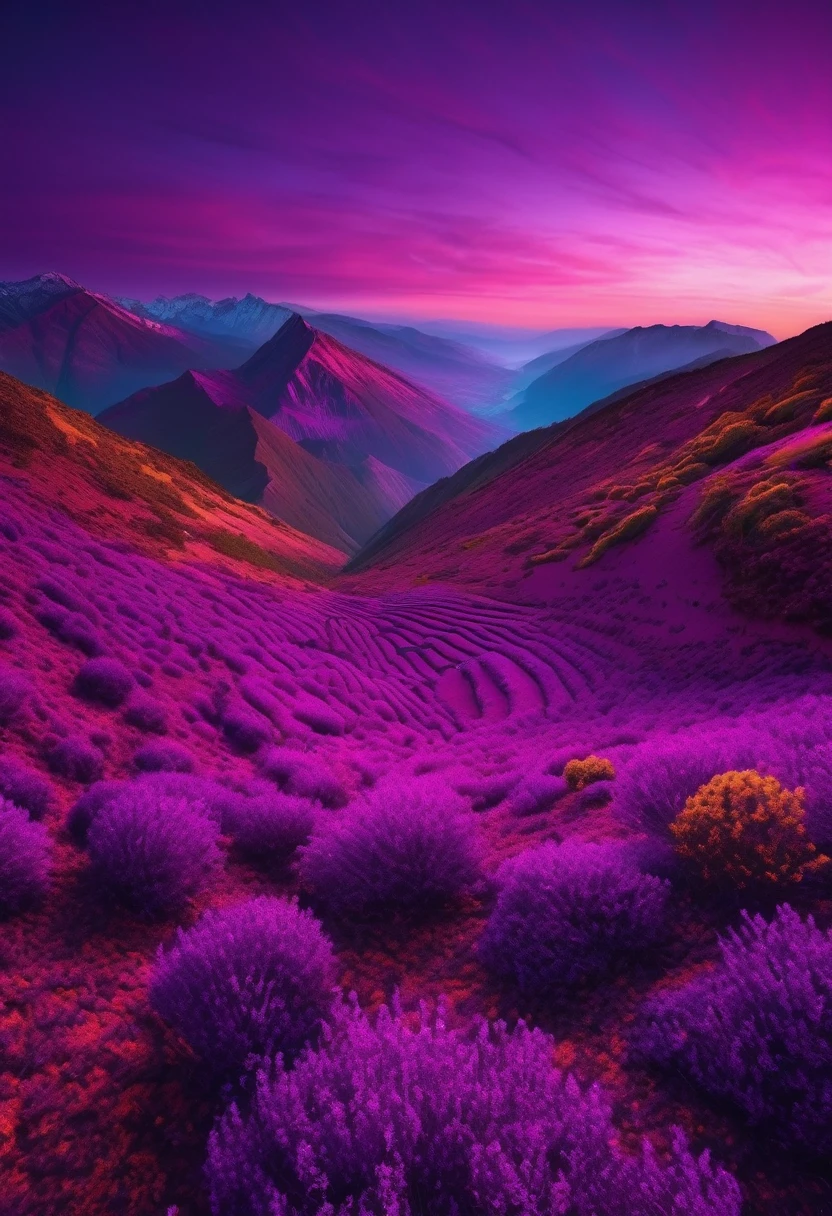 purple aesthetic landscape, 8k, masterpiece,