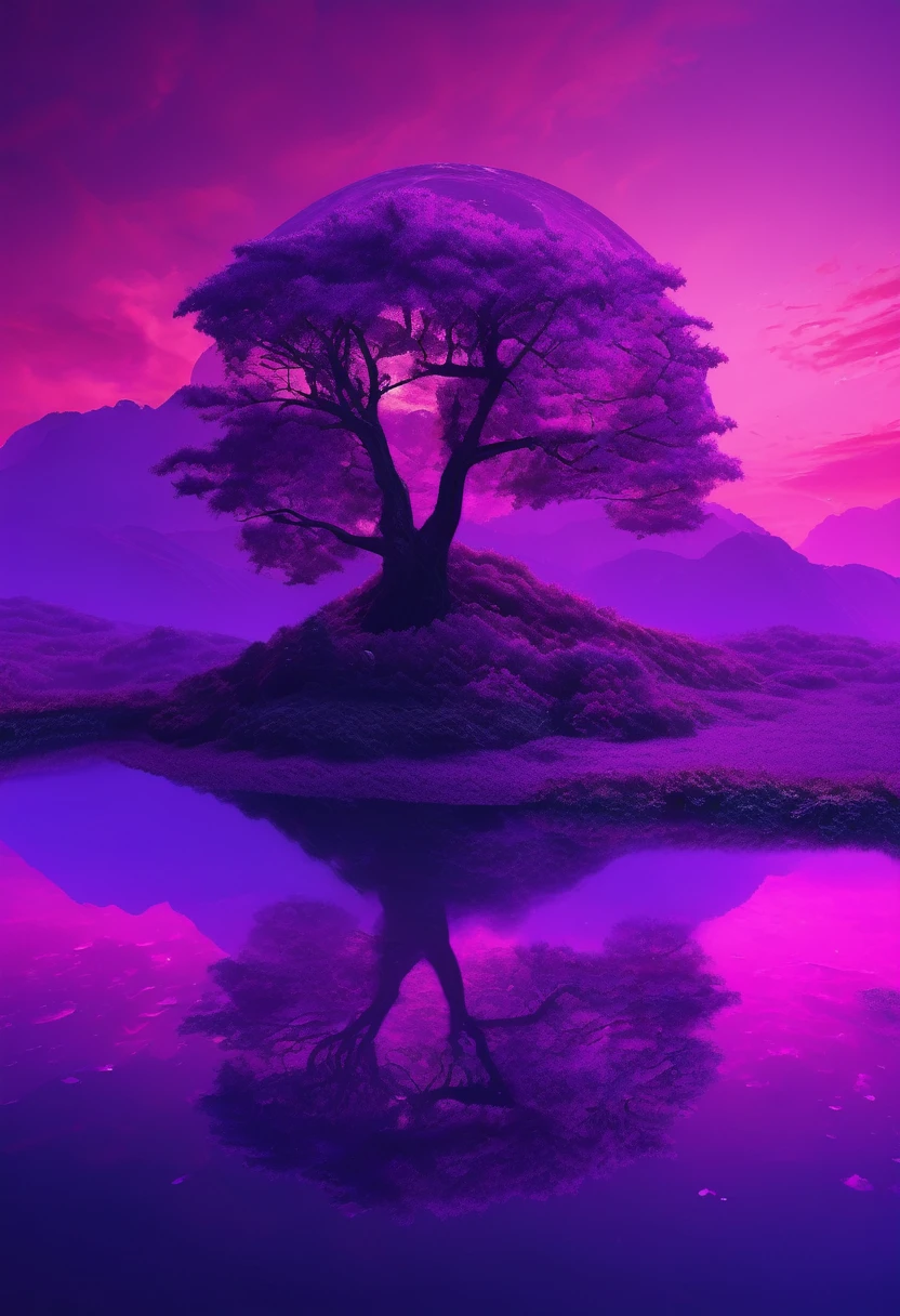 purple aesthetic landscape, 8k, masterpiece,