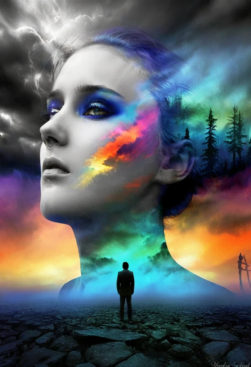 my fears seen from my soul are different and spectacular, my fears look sad and desolate , impressive colors 16k nostalgia light dark and sad atmosphere