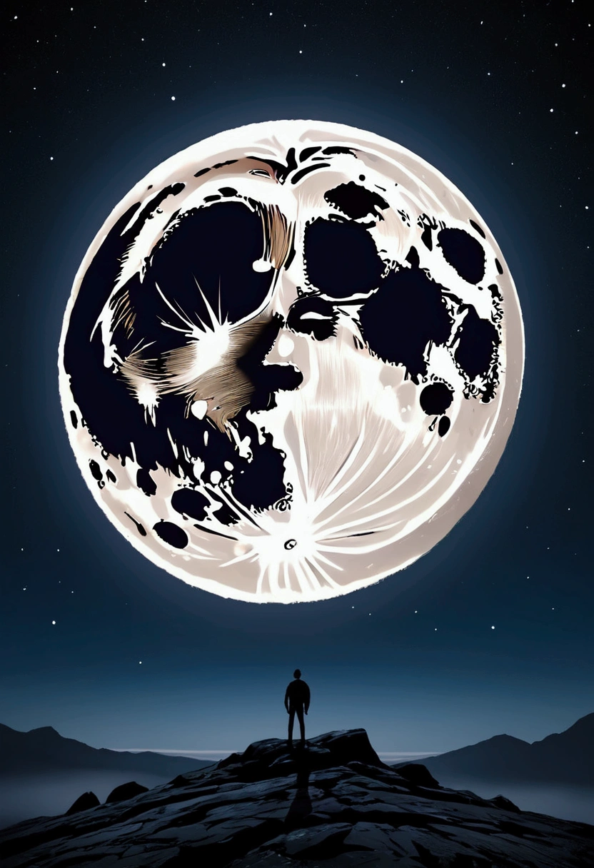 A full moon alone in the sky