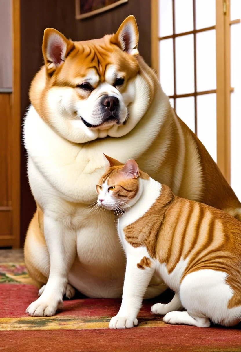 Fat dog sex with fat cat
