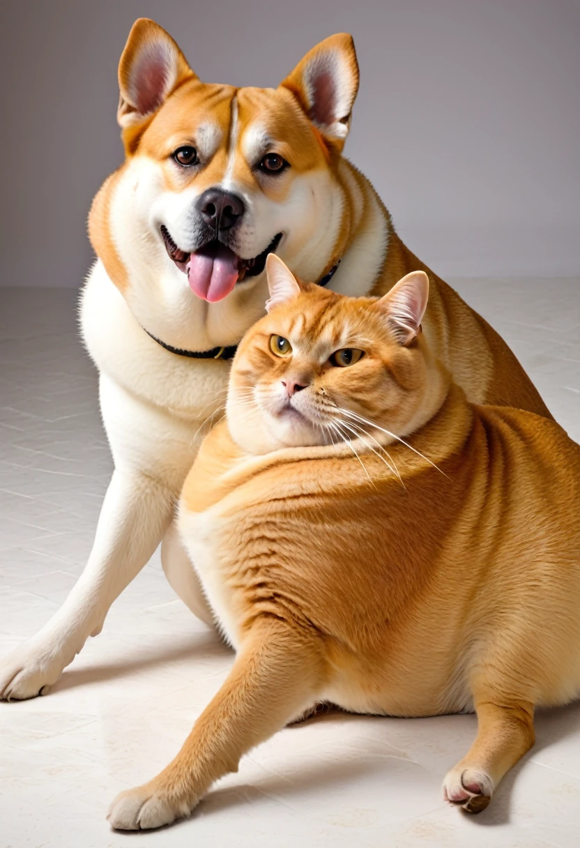 Fat dog sex with fat cat