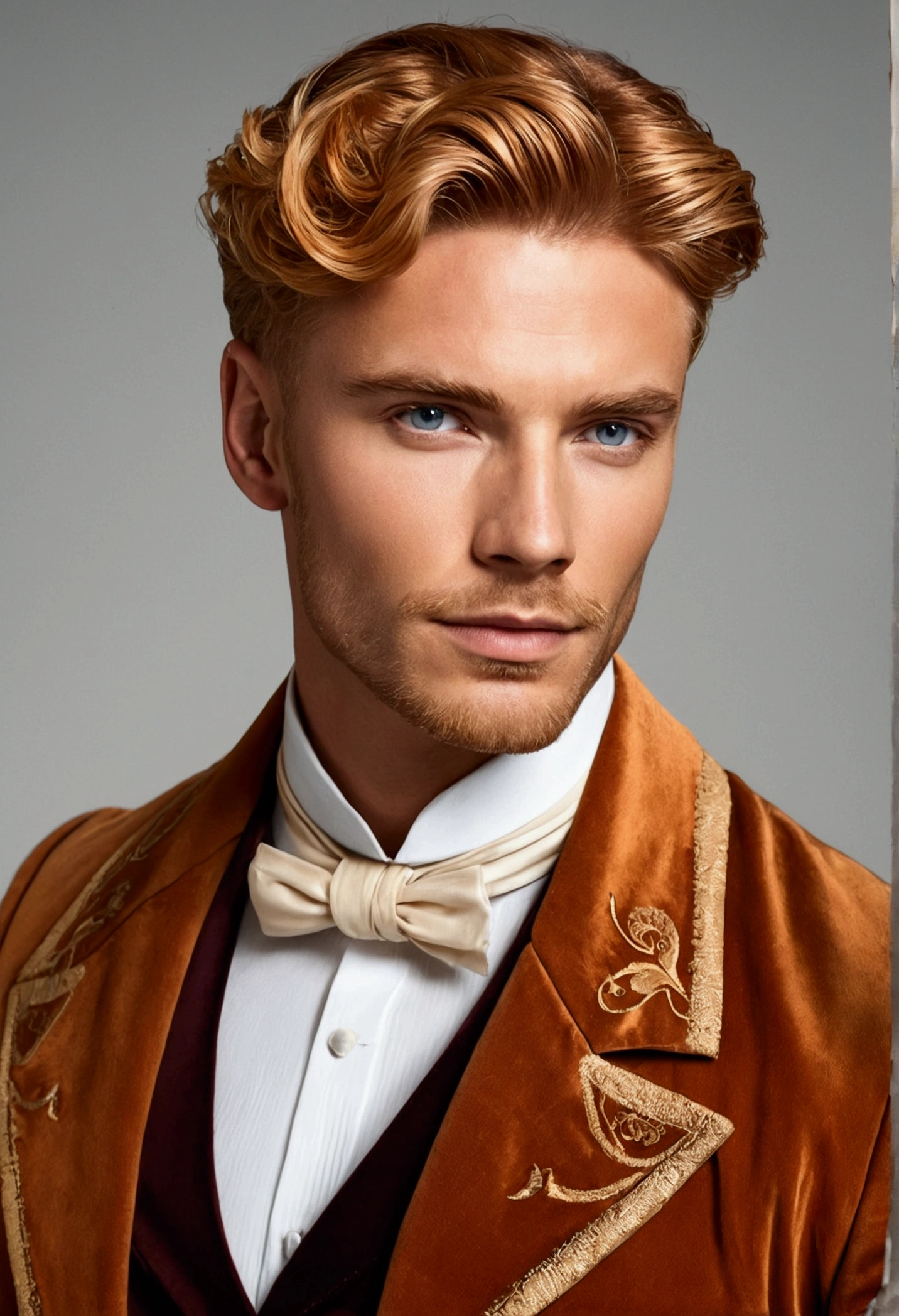 Handsome and Manly Copper Blonde Victorian Handsome Man