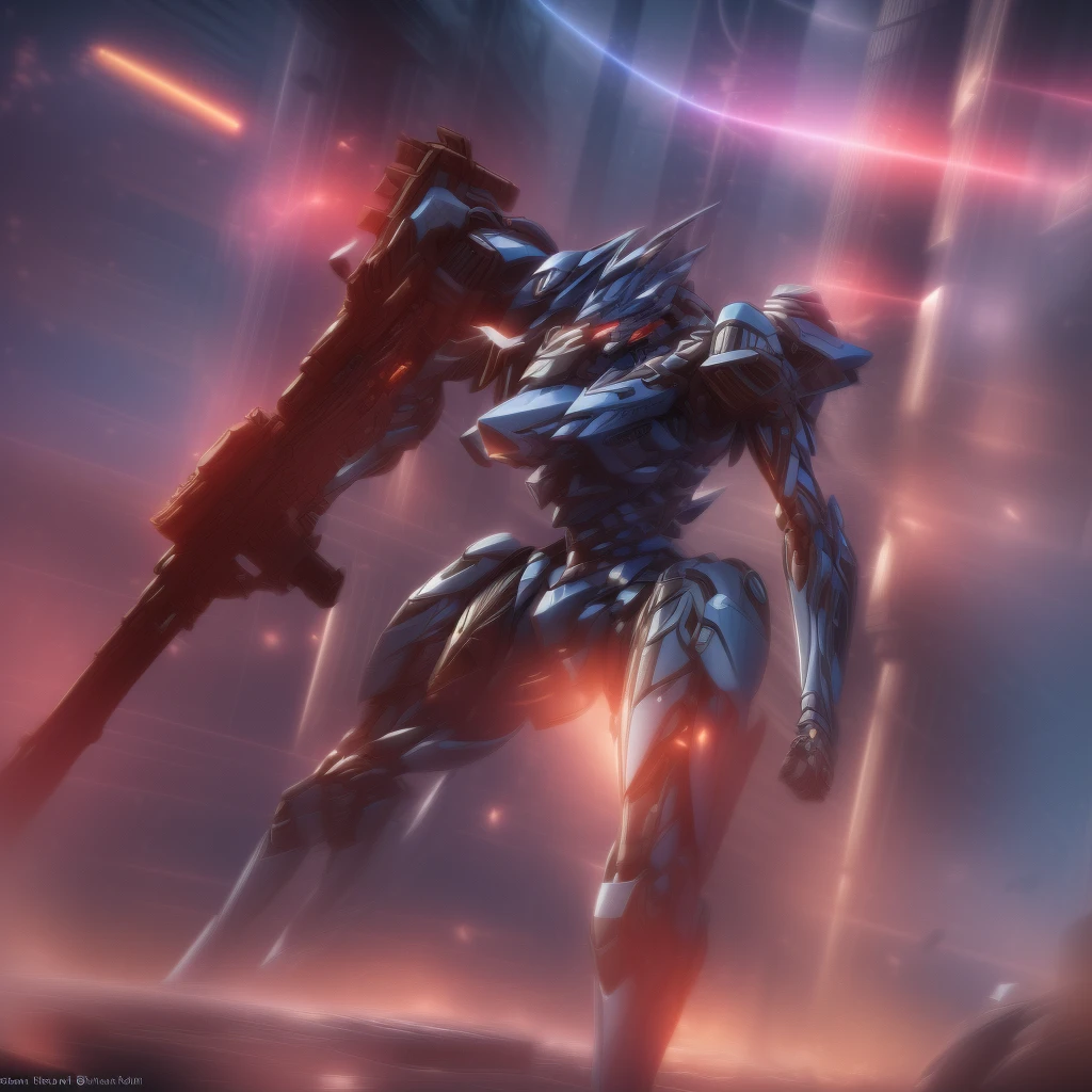 (Obra de arte, melhor qualidade:1.5).Mech branco e azul com detalhes dourados, médio, segurando uma sniper azul grande. Extremely detaild, 8K, HDR, natural light, cinematic lighting, masterpiece-anatomy-perfect, Ultra HD, (Battlefield:1.5), RAW photo, metallic, professional, ultra-fine painting, perfect body proportions, anatomically correct, uhd, real texture material, Anti-Aliasing, FKAA, TXAA, SSAO, Post Processing, Post Production, Tone Mapping, CGI, VFX, SFX, Hyper maximalist, Volumetric, ultra photorealultra-detailed intricate details.