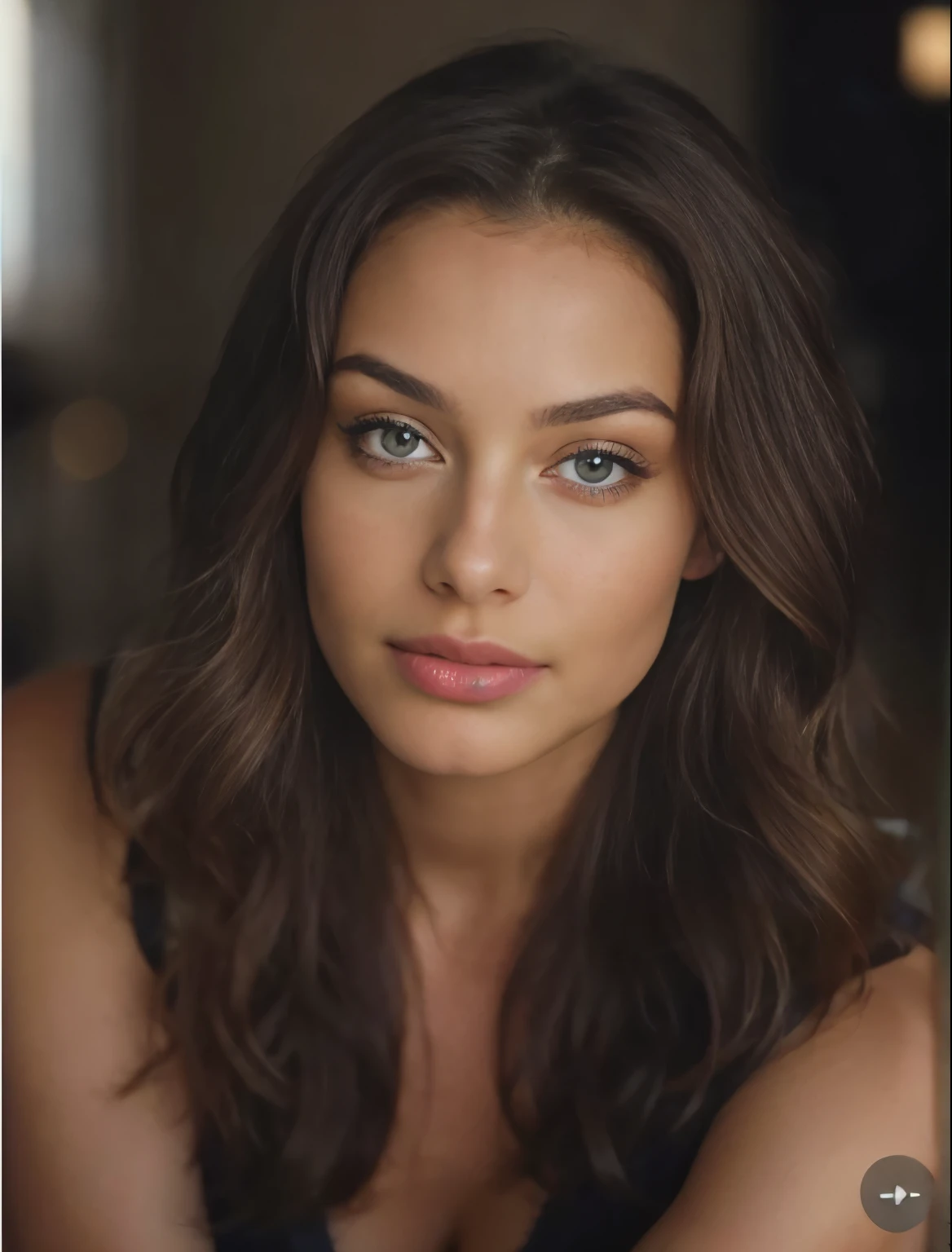 Belle brune portant un pull beige clair (Nail care in a modern beauty salon), Very detailed, 21 ans, visage innocent, natural wavy hair, yeux bleus, High resolution, Masterpiece, Best quality, Intricate details, highly detailed, mise au point nette, detailed skin, realistic skin texture, texture, detailled eyes, professionnel, 4K, sourire charmant, filmed on Canon, 85 mm, faible profondeur de champ, Couleur Kodak Vision, perfect fit body, Extremely detailed, photographier_\(ultra\), photoreallistic, Realstic, Post-traitement, maximum details, roughness, real life, ultra realist, photorealism, photographie, 8K UHD, photographie, Travail, bureau