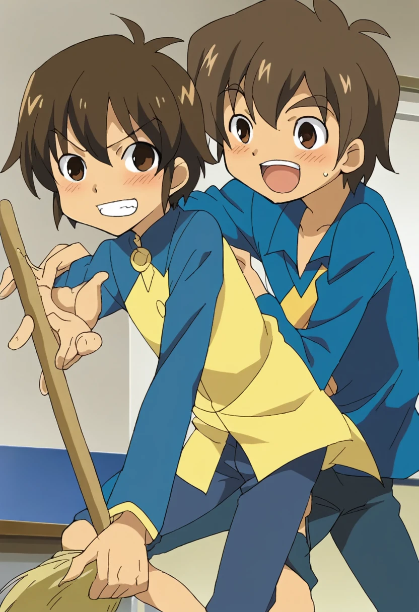 1人のboy, Handa Shinichi, Brown Hair, Brown eyes, , Pause, View your viewers, score_9, score_8_superior, score_7_superior, score_6_superior, score_5_superior, score_4_superior, sauce_anime, 1人のboy, Handa Shinichi, Brown Hair, Brown eyes, Pause, anime, 一人のboy, Handa Shinichi, Brown Hair, Brown eyes, stop temporarily, smile, View your audience, Cartoon man with a broom, Man with a broom, 床をcleaningする, juvenile, doing hard work, Using a broom, High quality illustrations, , classroom、boy、cleaning、cleaning当番、housework、anime, 一人のboy, Handa Shinichi, Brown Hair, Brown eyes,stand、床をほうきでcleaningする、evening、1人のboy、Concept art illustration、The background is the main、evening、Thteeth illustration teeth、ゴミでいっぱいの部屋に立っているかわいいboy、It depicts a moment of rage at the situation.。he、Holding cleaning tools in teethぁnd、その目teeth怒りに燃えている。among them、Old magazines、leftovers、Lots of unused home appliances。 but、The most notable teeth、he gives off「The last mysterious high-energy object」teeth。Thteeth energy body teeth、heの体から解放された、Has the power to erase garbage in a room in an instant。teethぁ、emit a pale light、Tteethぁt light teeth in the corner of the room々It teethぁs been delivered to。 Thteeth moment、ゴミteeth燃え尽きる、Clean your room in an instant。 and、At its heart teeth、Anger subsides、A boy with a satteethfied expression teeth standing。
