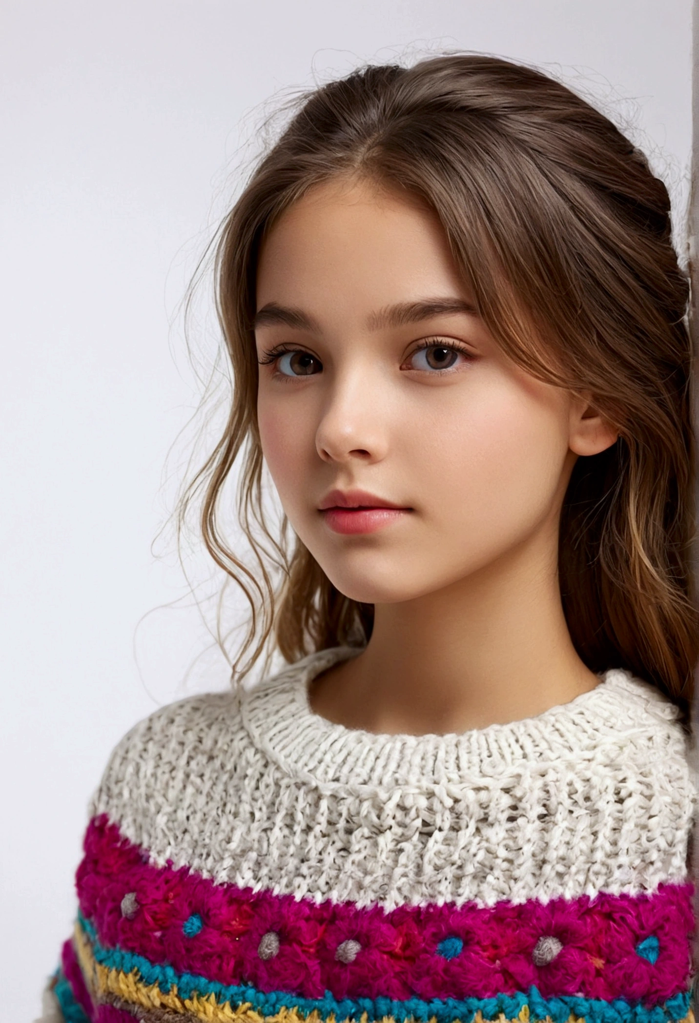 1girl,sweater,white background,