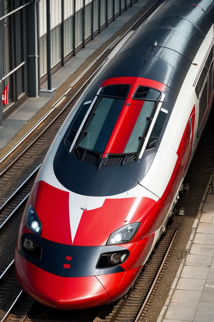 Bullet train with the flag of Denmark 
