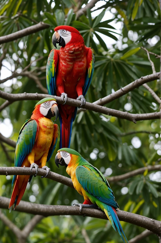 The parrot dancing in the tree