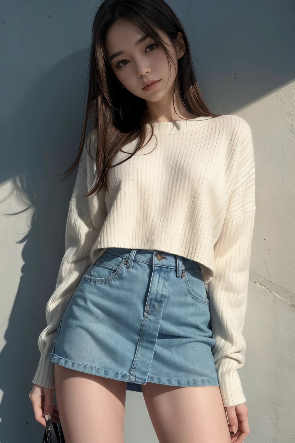 Woman with miniskirt