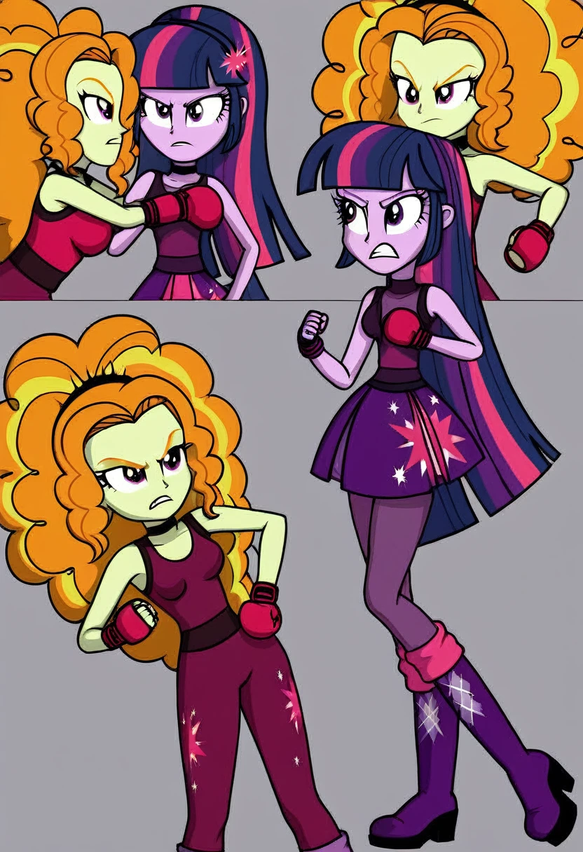 Eqg adagio angry bodystocking costiumme in the castle  boxing  Twilight sparkle 