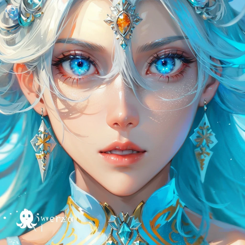 Ice goddess stunning beauty red eyes silver hair