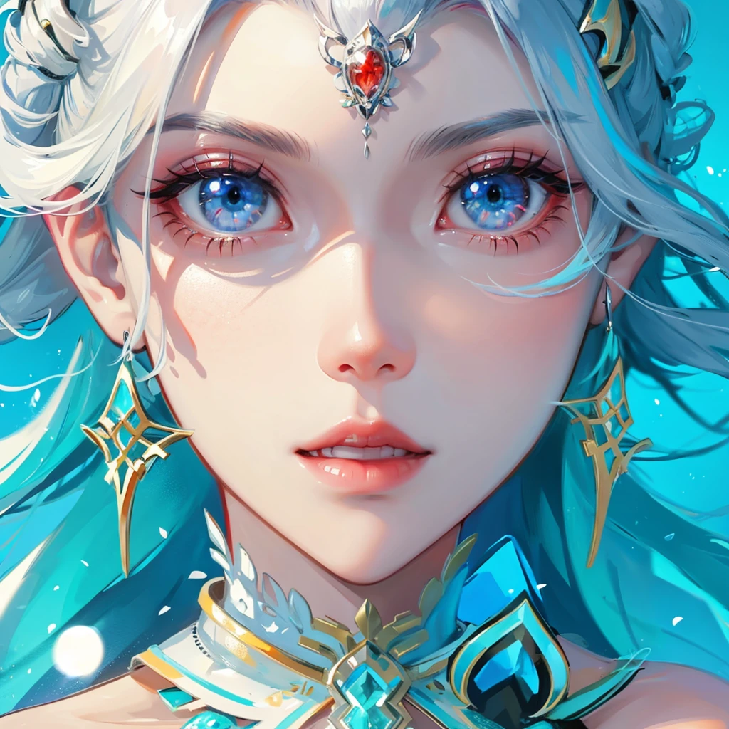 Ice goddess stunning beauty red eyes silver hair
