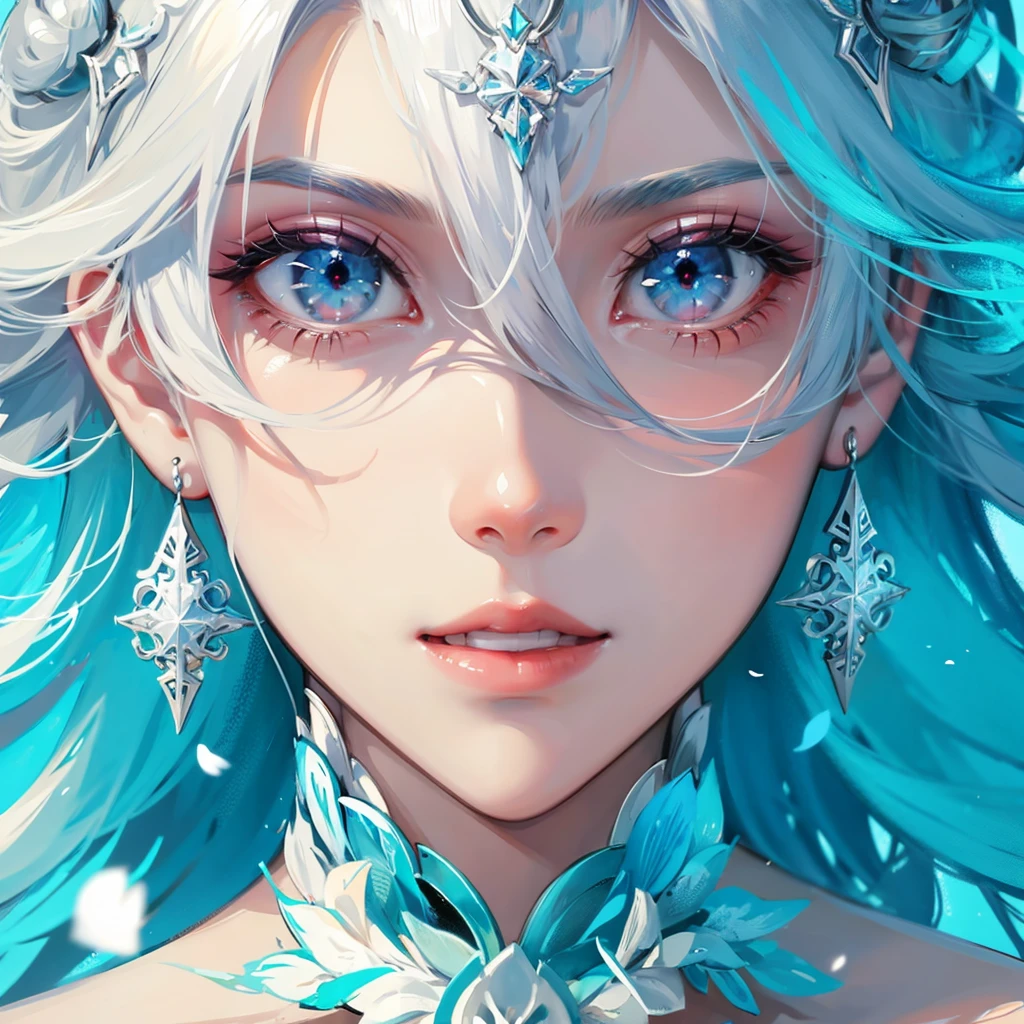 Ice goddess stunning beauty red eyes silver hair