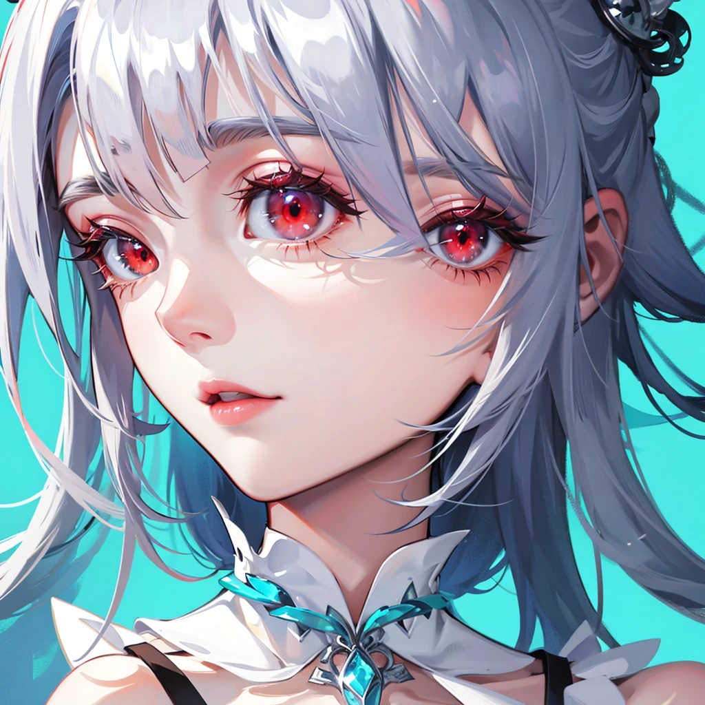 Ice goddess stunning beauty red eyes silver hair